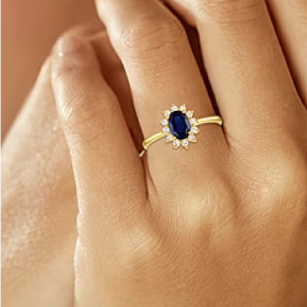 Cocktel Diamond Ring Womens Lab Created Gemstone & 1/4 CT. Lab Diamond 10K Gold